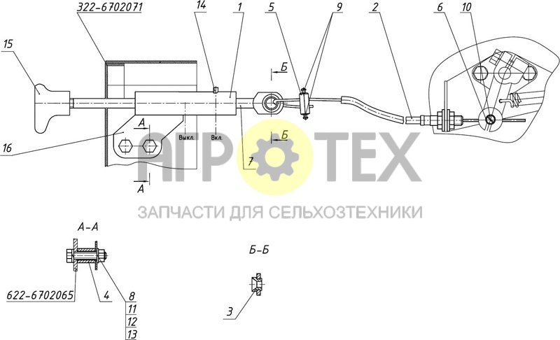 Управление принудительного включения переднего моста (№6 на схеме)